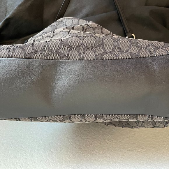 COACH logo shoulder bag "Lexy" style black/gray AUTHENTIC - Picture 7 of 8